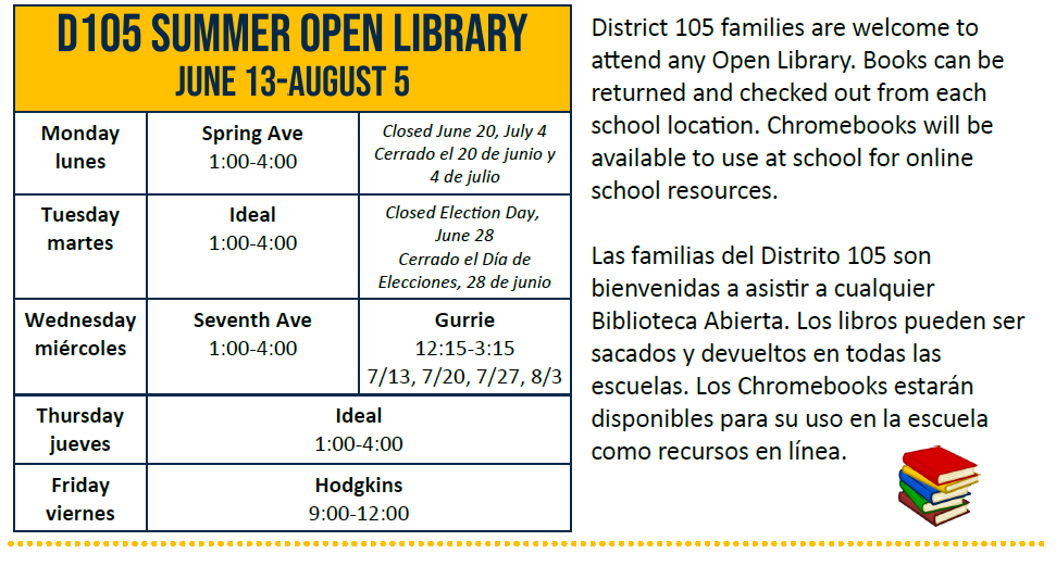Open Library Schedule 2022